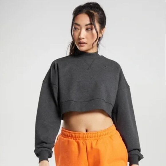 Gymshark Rest Day Mock Neck Cropped Pullover - Picture 2 of 2